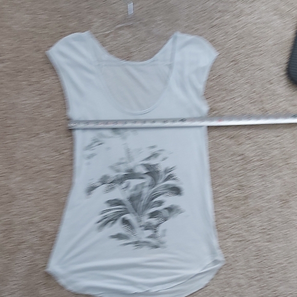 Baby Blue Floral Metallic Print Top - Picture 7 of 8